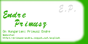 endre primusz business card